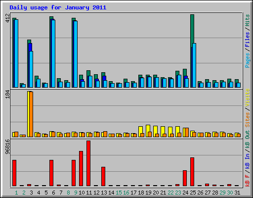 Daily usage for January 2011