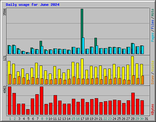 Daily usage for June 2024