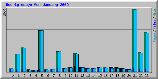 Hourly usage for January 2009