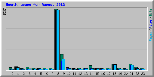 Hourly usage for August 2012