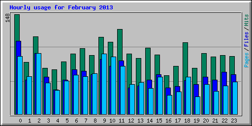 Hourly usage for February 2013
