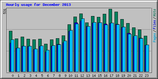 Hourly usage for December 2013