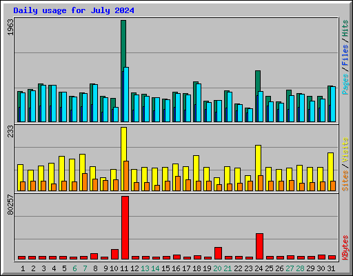 Daily usage for July 2024