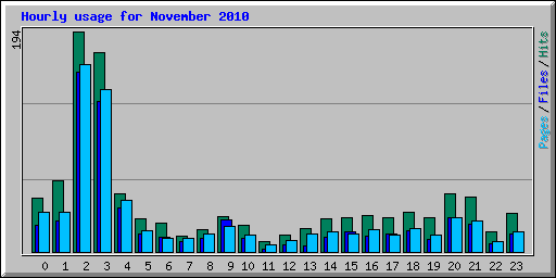 Hourly usage for November 2010