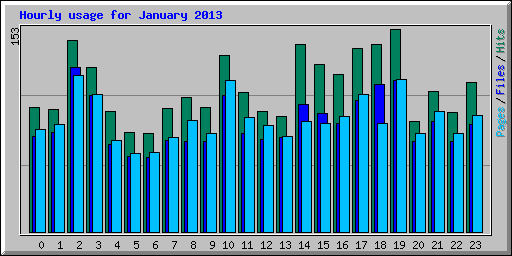 Hourly usage for January 2013