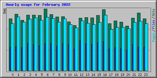 Hourly usage for February 2022