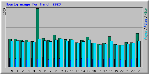 Hourly usage for March 2023